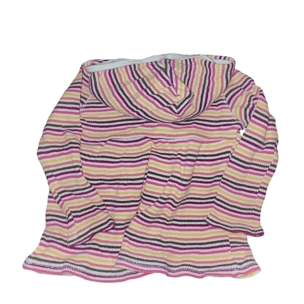 5/$25 Old Navy size 2T long sleeve striped top with hood and button accents